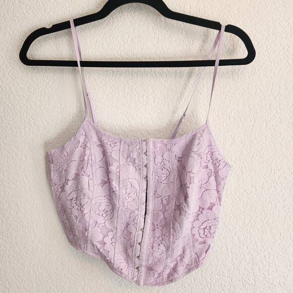 Wild Fable Womens Size Small Light Violet Thin Strap Lace cropped Corset Top NWT - Picture 1 of 4